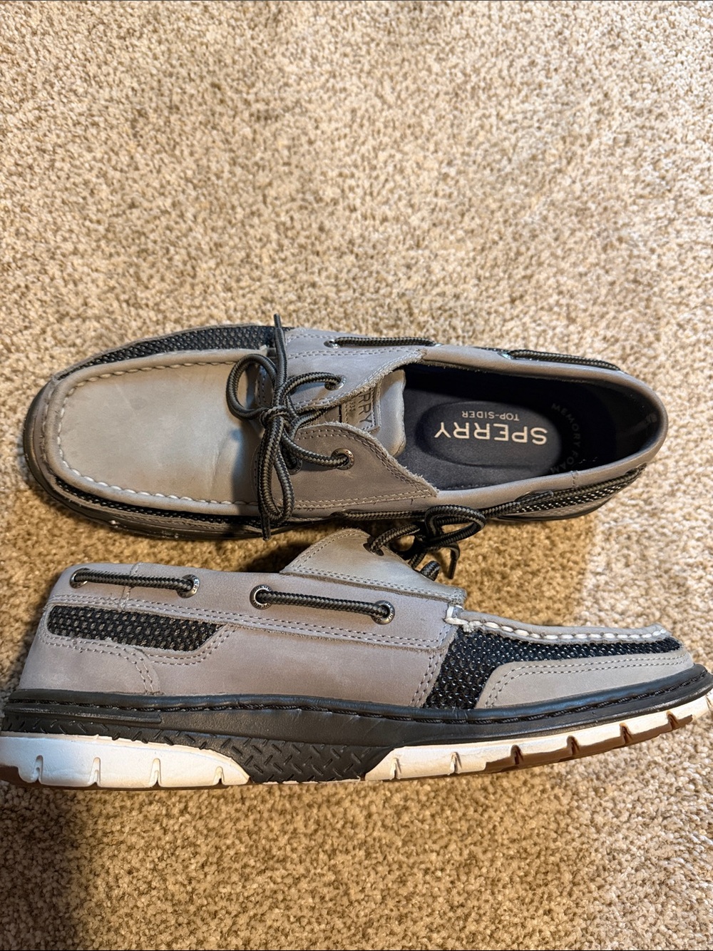 Sperry Men's Gray and Black Two-Tone Boat Shoes